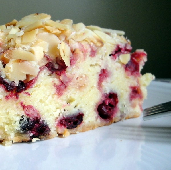 Cranberry Cake with Toasted Almonds